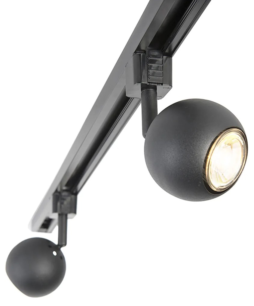 LED Sistema de trilhos inteligente monofásico c/ 5 GU10 Wi-Fi pretos - Gissi Moderno