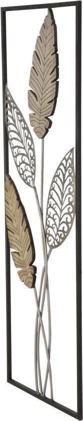 DECORAÇÃO DE PAREDE FOGLIE -A- 30,5X1,90X91 CM DOURADO E PRATEADO