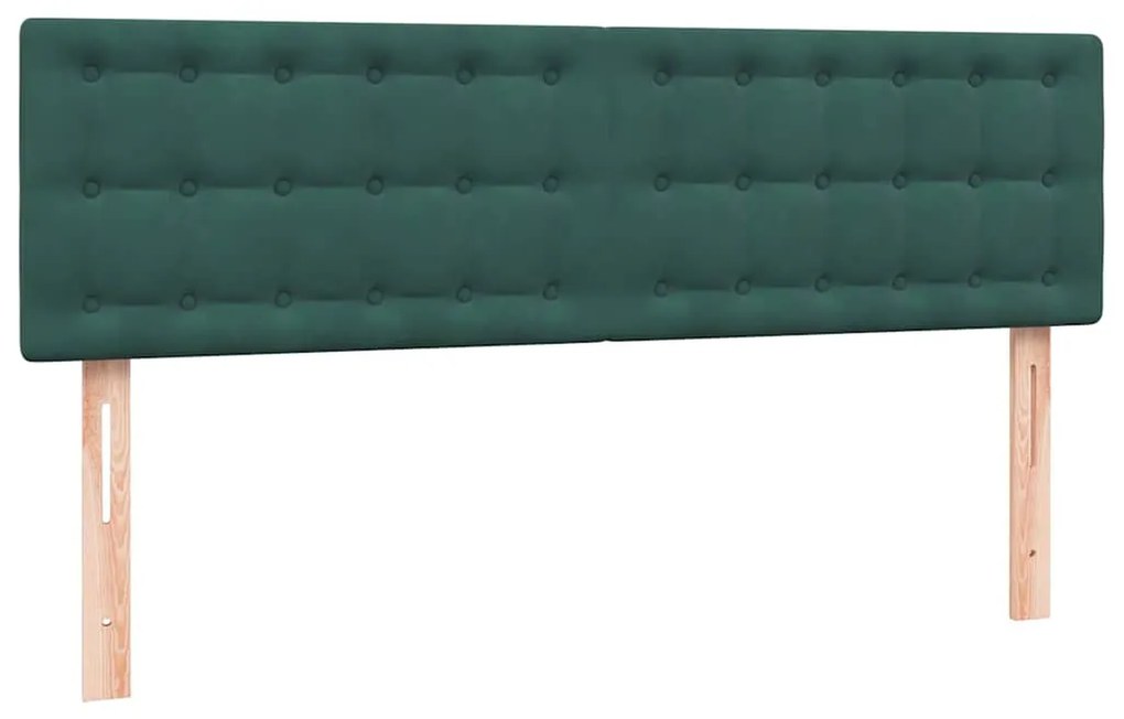 Box Cama primavera com Colchão Verde Escuro 140x210 cm Veludo