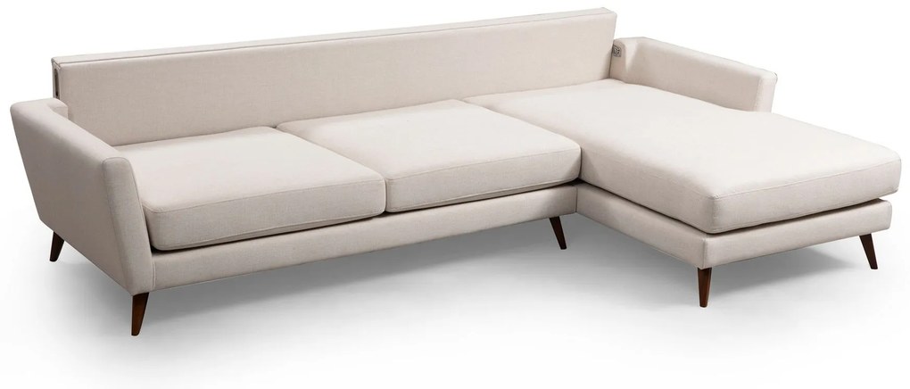 Sofá-Cama de Canto Mayorka - Bege Castanho - 303 x 168 x 93 cm