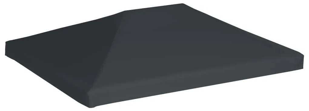 Cobertura de gazebo 310 g/m² 4x3 m cinzento