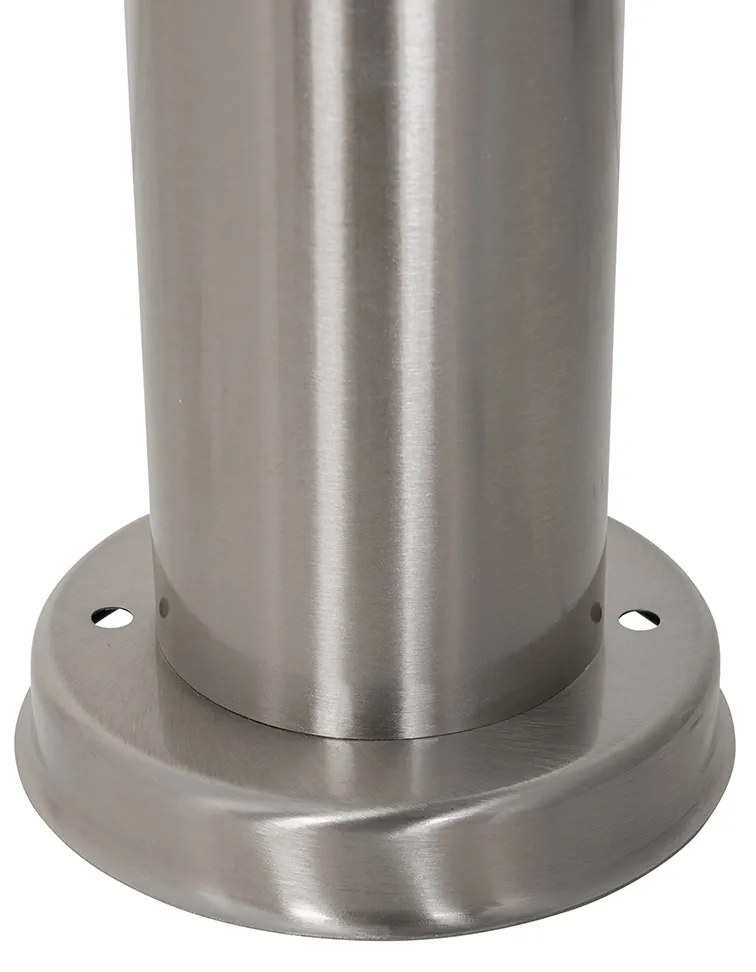 Candeeiro de poste exterior moderno em aço com opal 80 cm IP44 - Rox Moderno