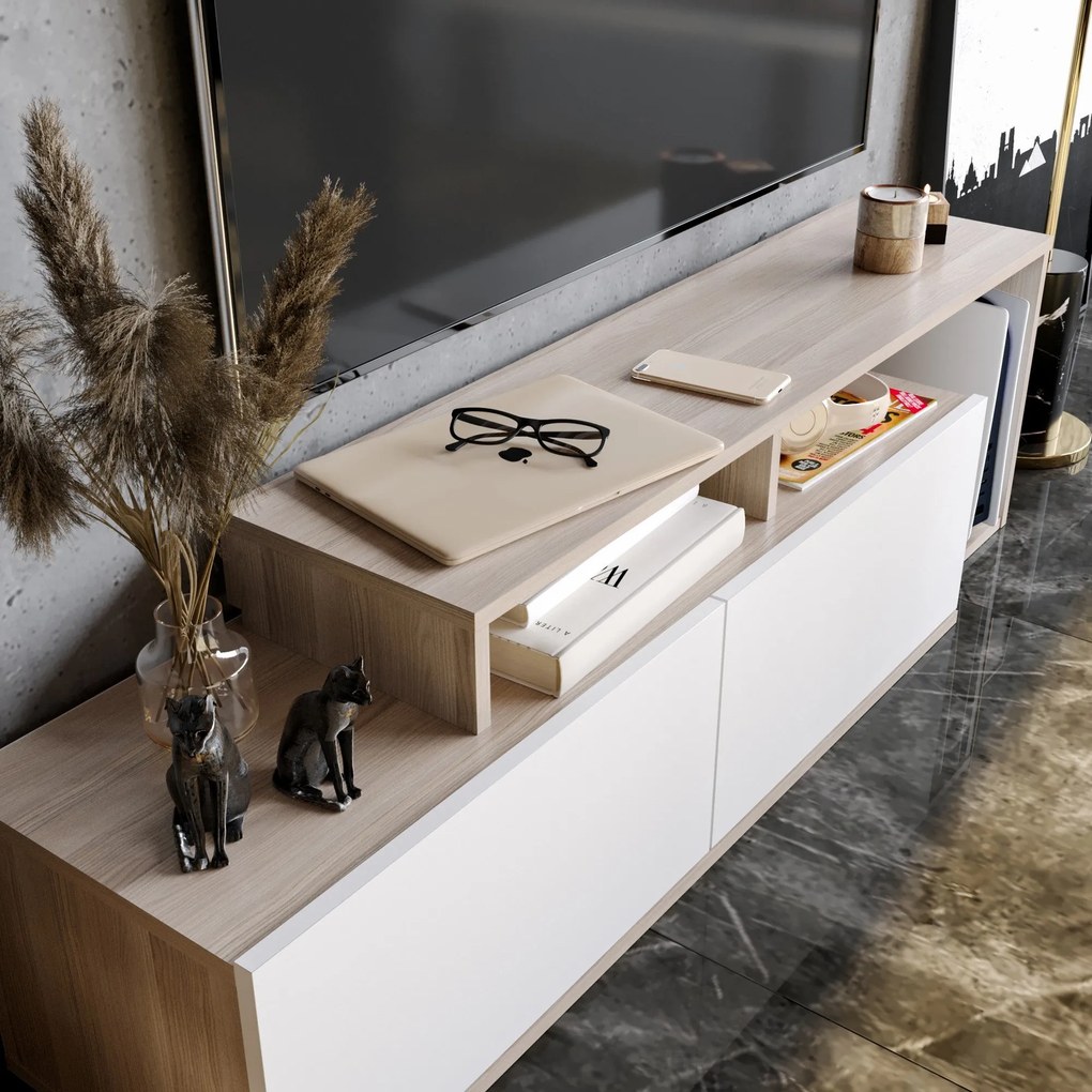 Suporte de TV Nexera – Cordoba Branco – 149,8 cm x 42,9 cm x 35,3 cm