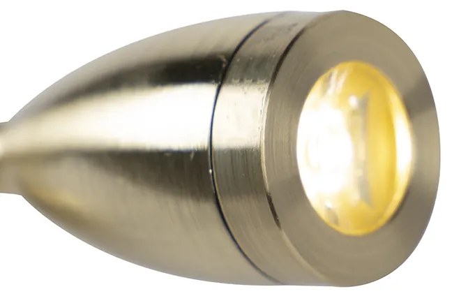 LED Candeeiro de parede Art Deco dourado com USB e abat-jour cinzento - Brescia Moderno,Art Deco