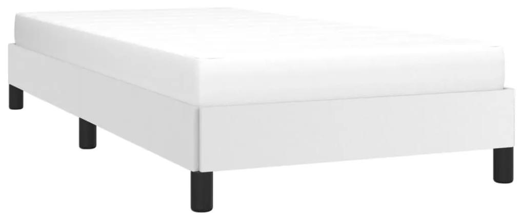 Estrutura de cama 90x190 cm couro artificial branco