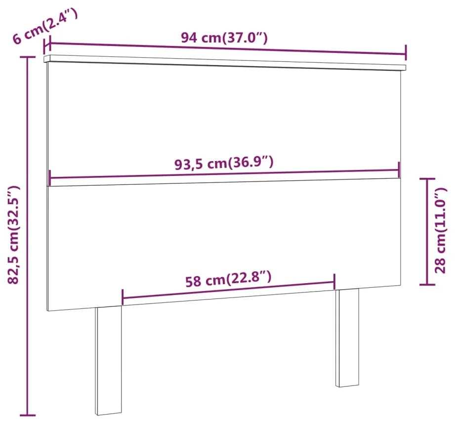 Cabeceira de cama 94x6x82,5 cm pinho maciço branco