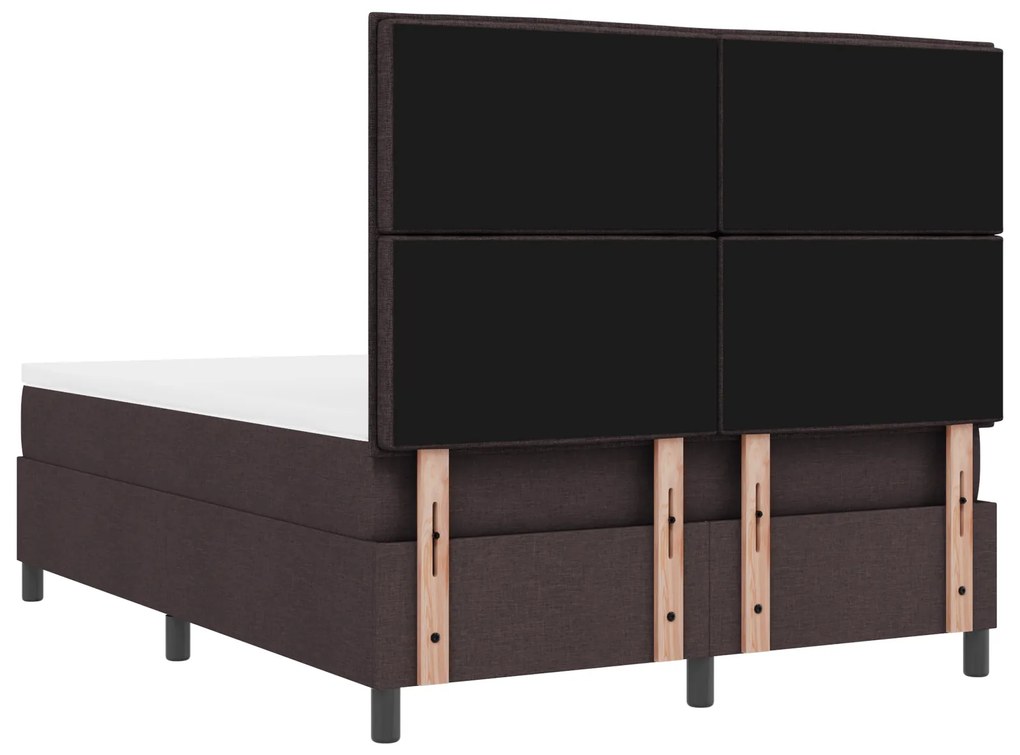 Cama Box Spring com Colchão Castanho 140x190 cm Tecido