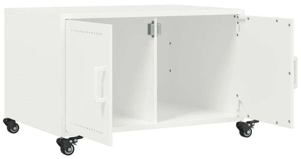 Mesa de centro 68x50x43,5 cm aço branco