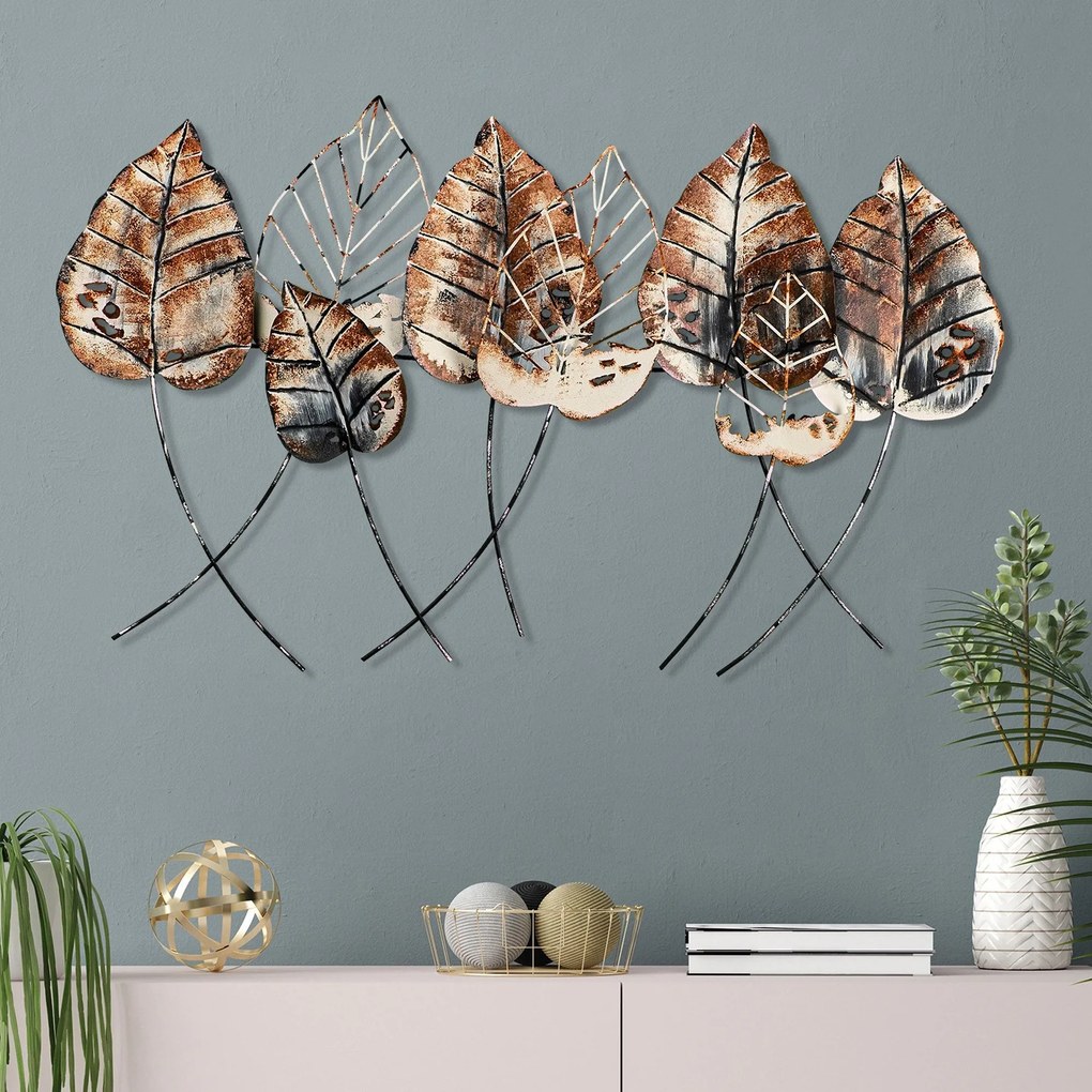 Acessório Decorativo de Parede Casting Leaf – Multicolor – 67 x 112 cm