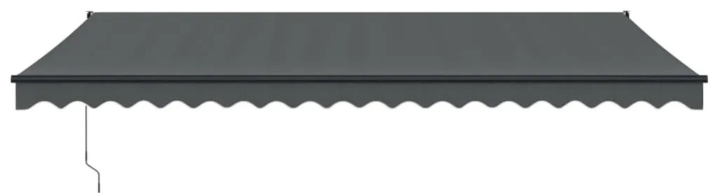 Toldo retrátil 5x3 m tecido e alumínio antracite