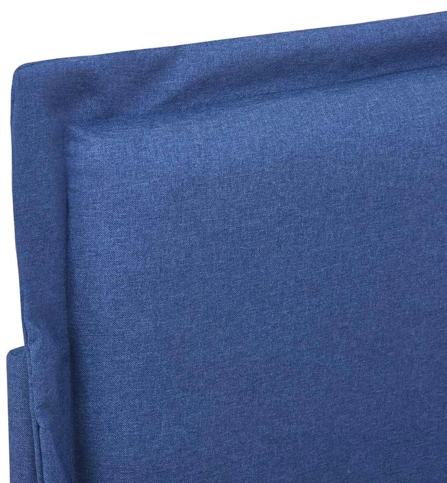 Estrutura de cama sem colchão 150x200 cm tecido azul