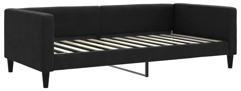 Sofá-cama com colchão 100x200 cm tecido preto