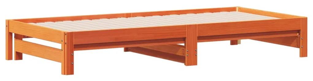 Sofá-cama com gavetão 80x200 cm madeira de pinho castanho cera