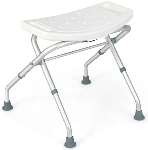 Banco de chuveiro com altura ajustável de 49 a 52,5 cm, assento de chuveiro com apoios de braços removíveis, pés de borracha antiderrapantes, azul