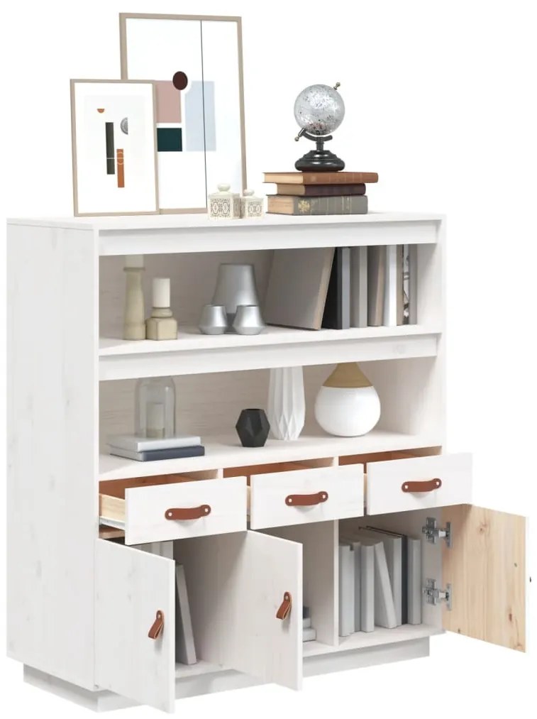 Aparador alto 100x40x108,5 cm pinho maciço branco