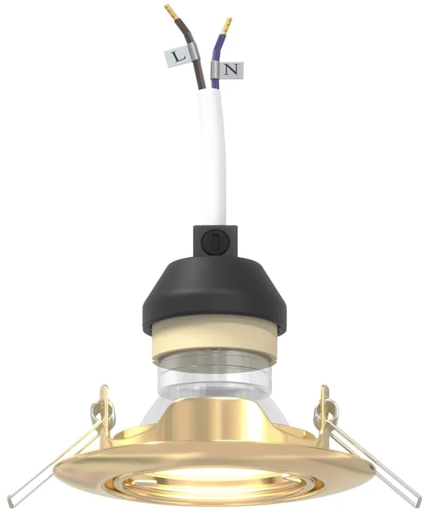 Spotlights Embutidos 12 pcs Redondos GU10 Dourado Ø90 mm Aço