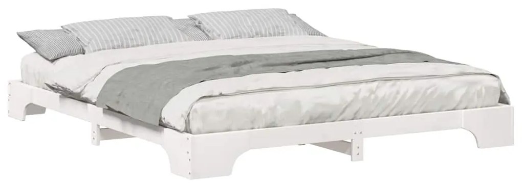 Estrutura de cama de chão com armazenamento Branco 180 x 220 cm