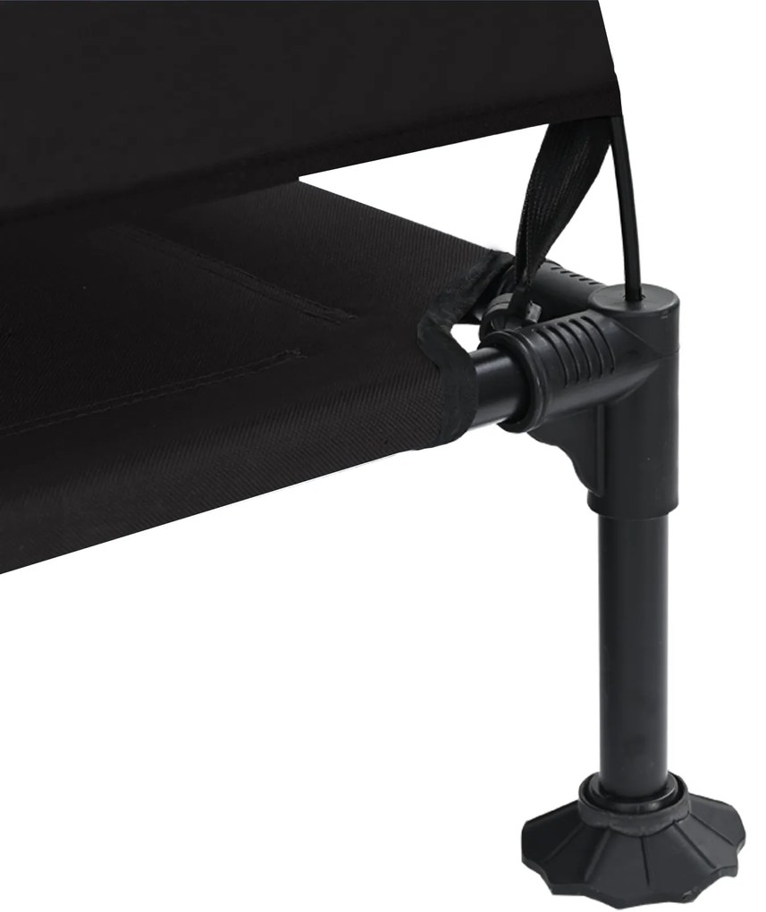 Cama Elevada para Cachorro com Toldo Removível Preto XL Aço