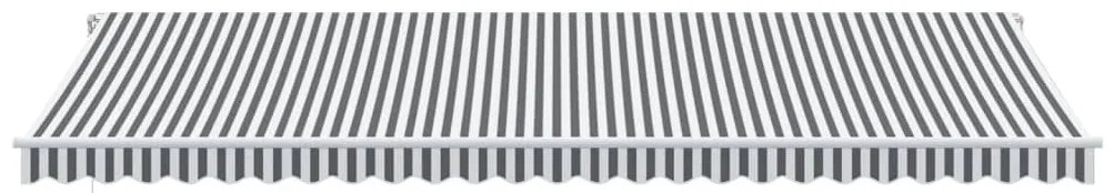 Toldo retrátil manual 600x350 cm antracite e branco