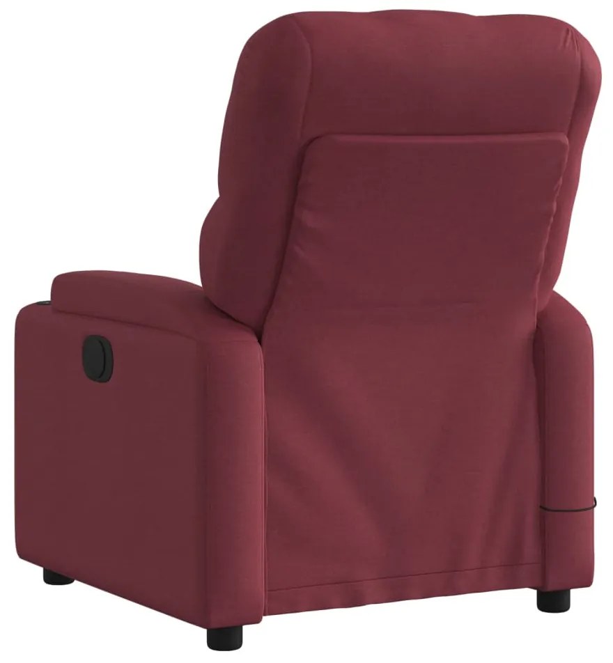 Poltrona de massagens reclinável tecido vermelho tinto