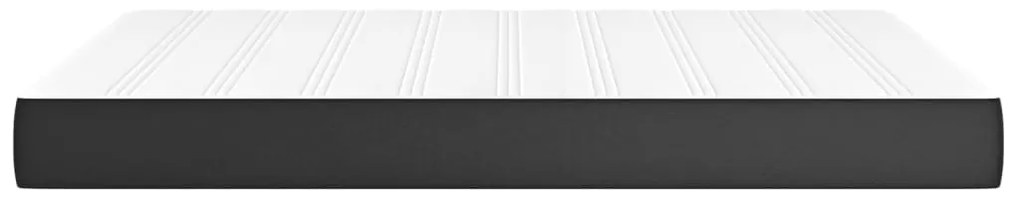 Colchão de molas ensacadas 140x190x20 cm couro artificial preto