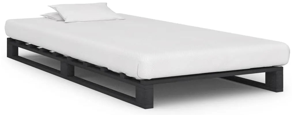 vidaXL Estrutura de cama em paletes pinho maciço 100x200 cm cinzento