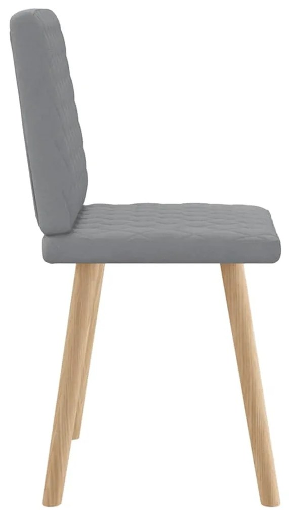 Cadeiras de jantar 2 pcs tecido cinzento-claro