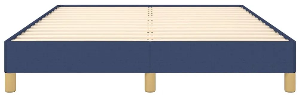 Estrutura de cama sem colchão 140x190 cm tecido azul