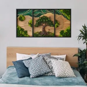 Tríptico de autocolantes - Árvore da vida e círculos de meditação energética