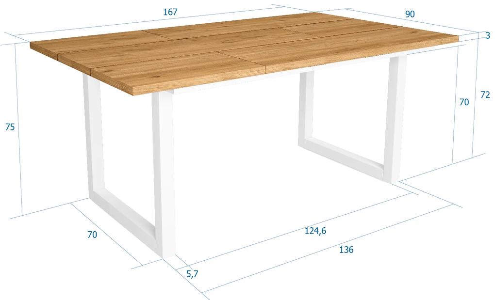 Mesa de sala de jantar | 8 pessoas | 170 | Robusto e estável graças à sua estrutura e pernas sólidas | Ideal para reuniões familiares | Oak | Estilo i