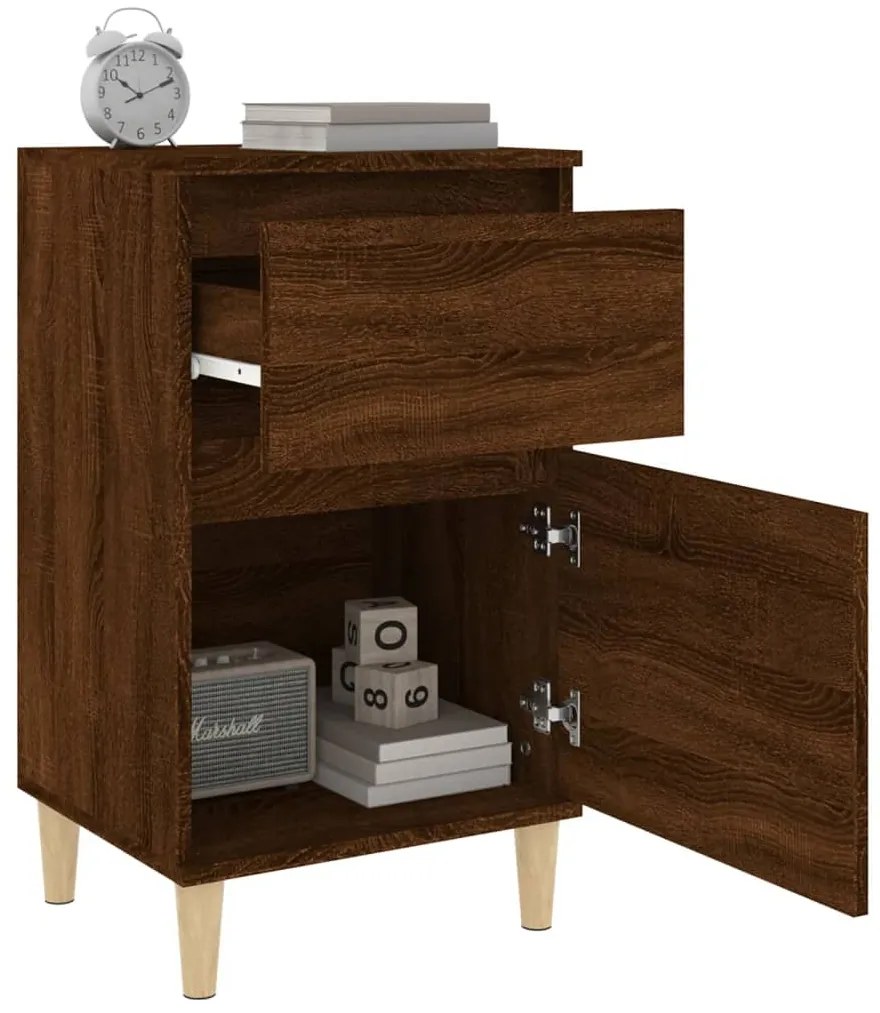 Mesa de cabeceira 40x35x70 cm cor carvalho castanho