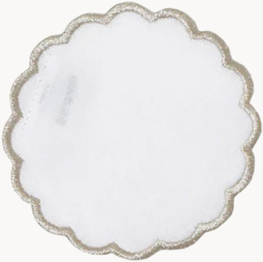 Base para copos redonda com bordado Greta