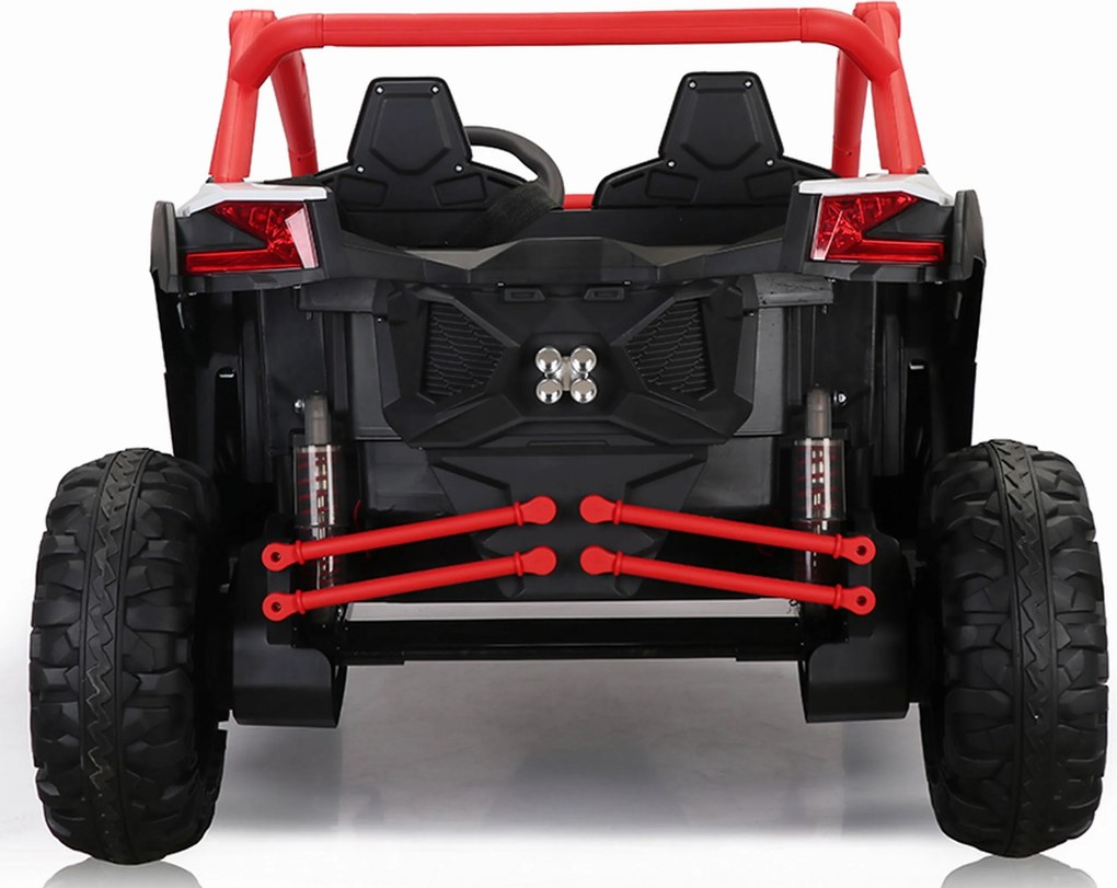 Carro elétrico para Crianças 24V 4x4 2 Lugares Buggy SR SUPER 66 Rodas de espuma EVA, Assento Couro Vermelho