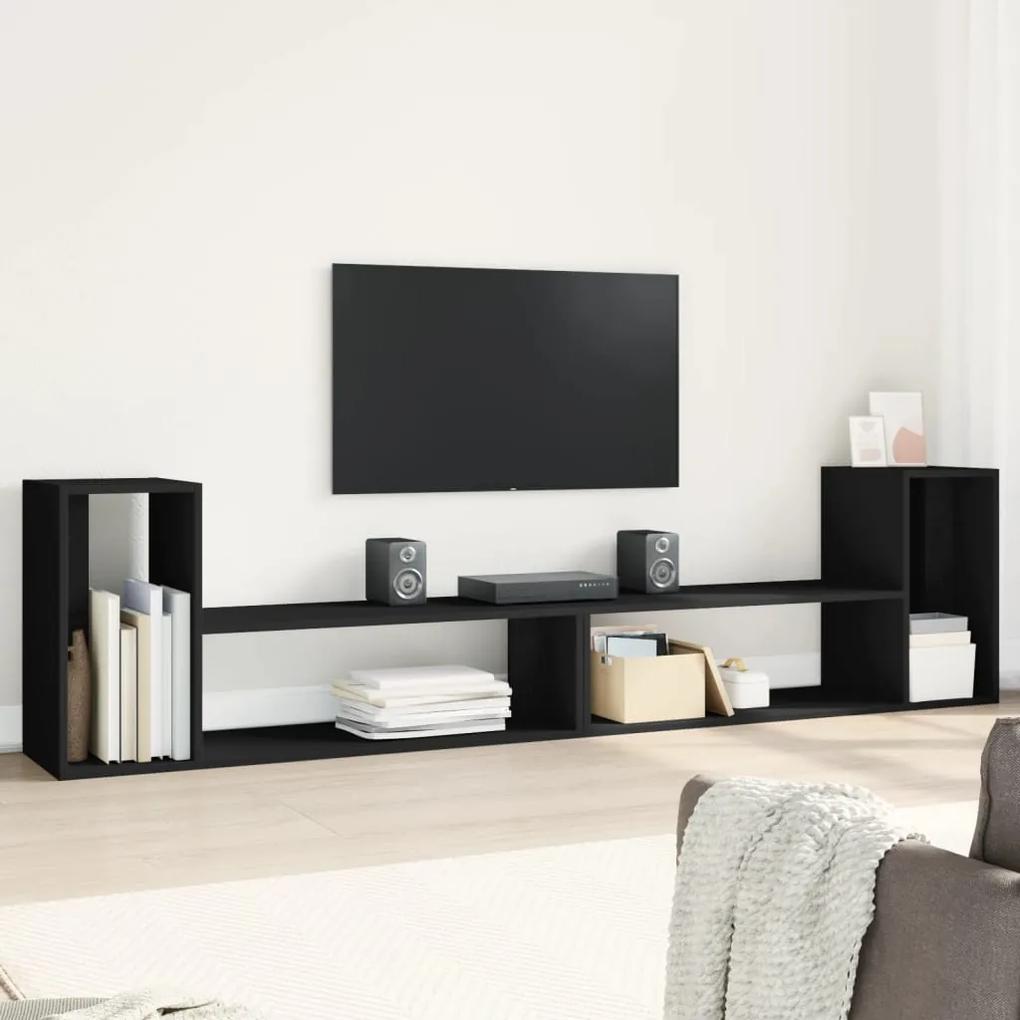 Móveis de TV 2 pcs 100x30x50 cm derivados de madeira preto