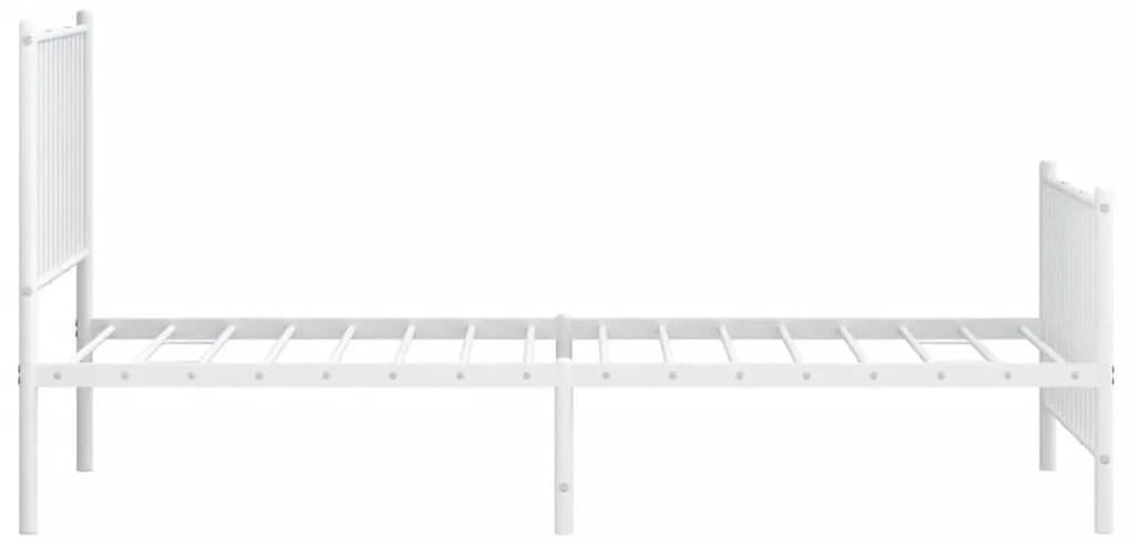 Estrutura de cama com cabeceira e pés 90x190 cm metal branco