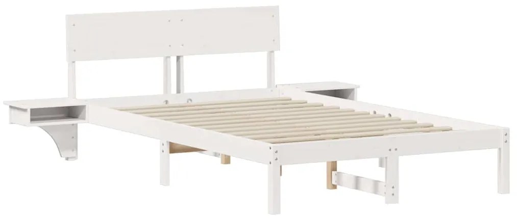 Estrutura de cama com mesas de cabeceira Branco 120 x 190 cm
