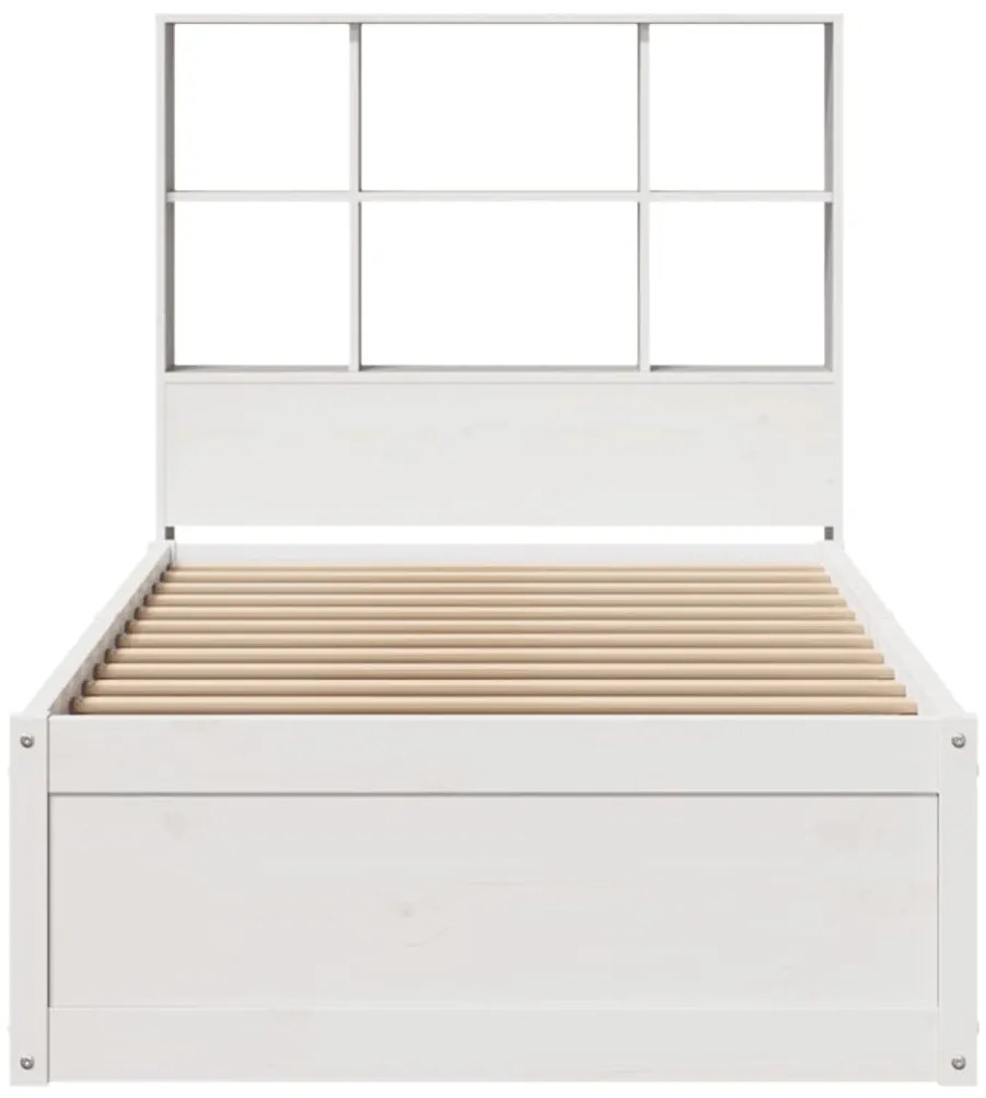 Cama sem colchão 90x200 cm madeira de pinho maciça branco