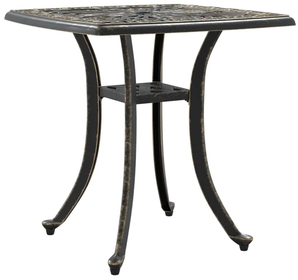Mesa de jardim 53x53x53 cm alumínio fundido bronze