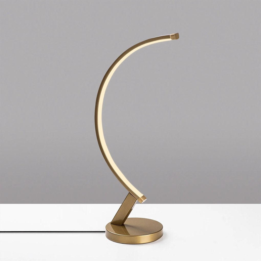 Candeeiro de Mesa Bevel – Dourado – 13x47x20 cm