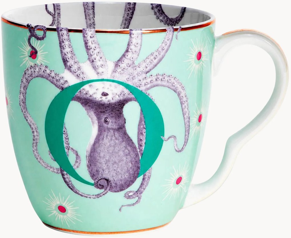 Caneca em porcelana fine bone china Octopus