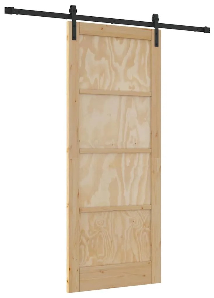 Porta Deslizante vidaXL com Conjunto de Hardware 83x202 cm Madeira Sól