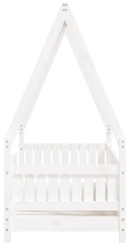 Estrutura de cama infantil 70x140 cm pinho maciço branco