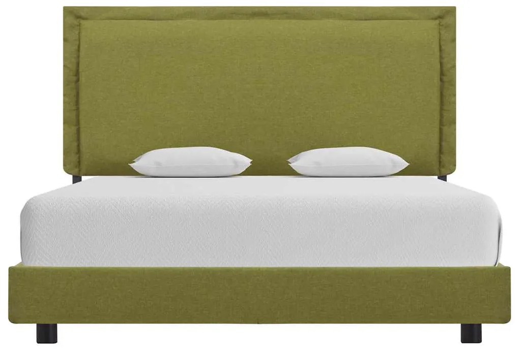 Estrutura para cama sem colchão 135x190 cm tecido verde