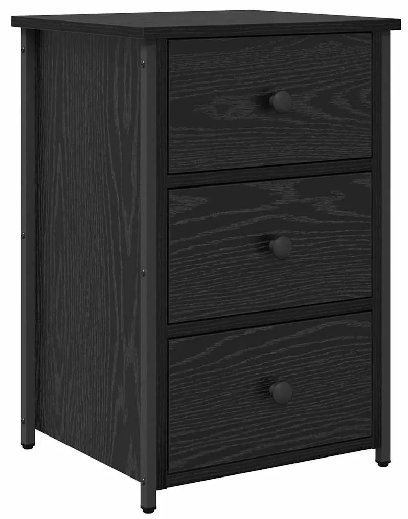 Conjunto de Mesa de Cabeceira de Carvalho Preto Carvalho Preto