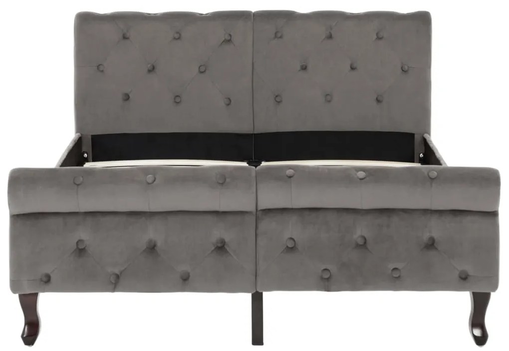 Estrutura de cama 120x200 cm veludo cinzento