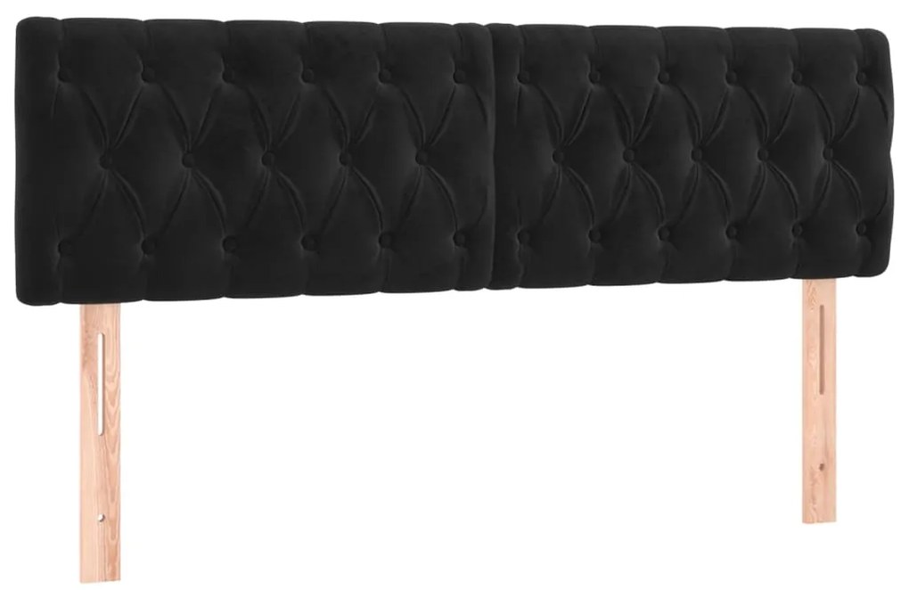 Cama box spring c/ colchão/LED 140x200 cm veludo preto