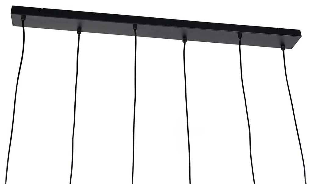 Moderne hanglamp zwart 6-lichts - Stream Moderno