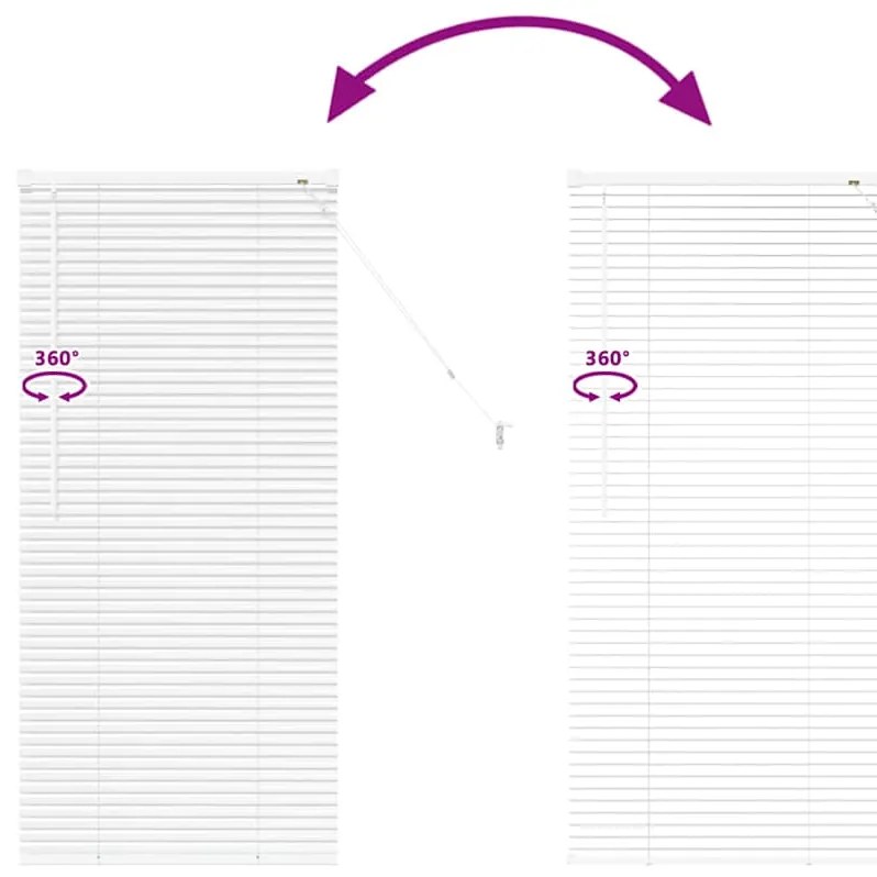 Persiana de Janela com cortinas Outros Manual Branco 80 x 130 cm Alumí