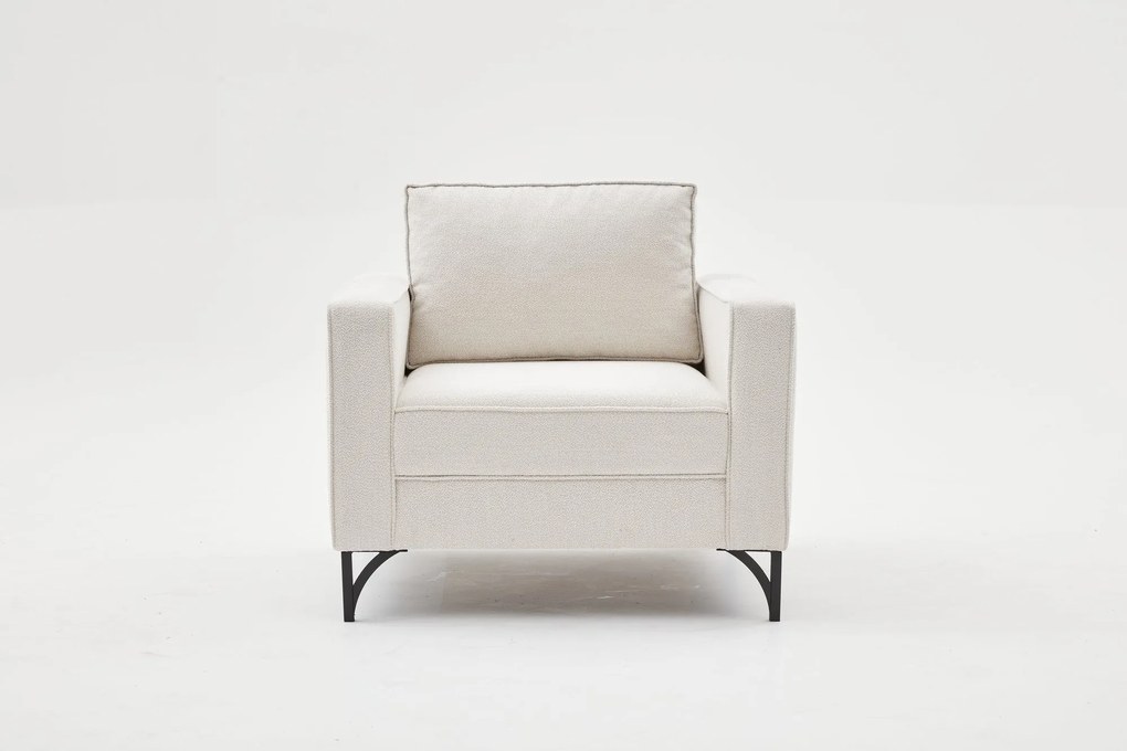 Sofá de 1 Lugar Berlin – Creme e Preto – 90x83x91 cm