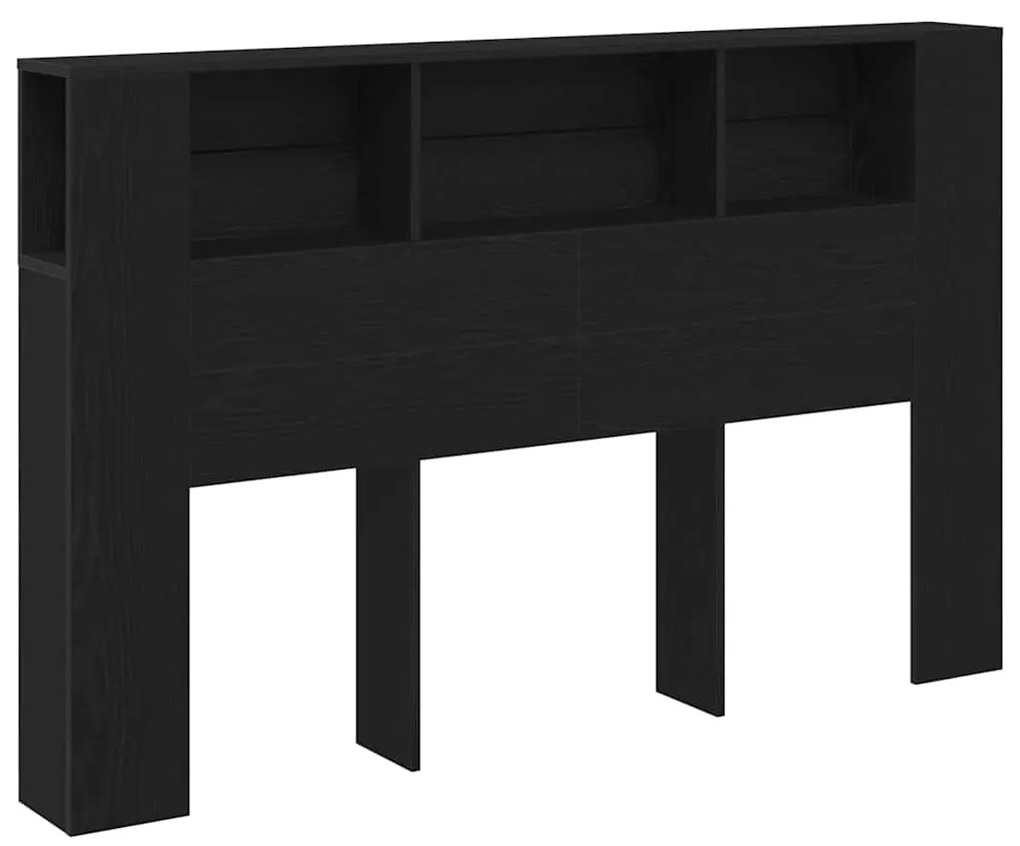 Cabeceira de Cabide Preta vidaXL - 160x19x104.5 cm Feito de Madeira de